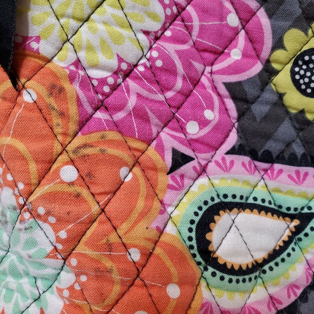 Large Colorful Vera Bradley Backpack, Floral, Paisley, Black, READ - Picture 5 of 12